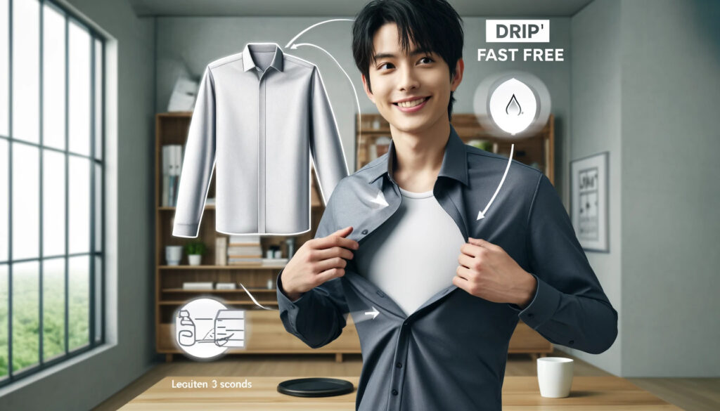 [drip] Fast Free Shirt 2秒で脱げる日常のシャツ口コミ 高評価の理由とリアルな使用感