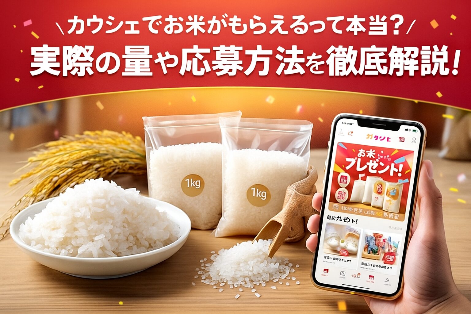 カウシェでお米はどれくらいもらえる？実際の量や仕組みを徹底解説！